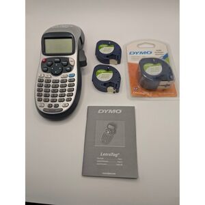 Dymo Label Maker OS Silver LetraTag LT-100H Handheld Bundle with Refills